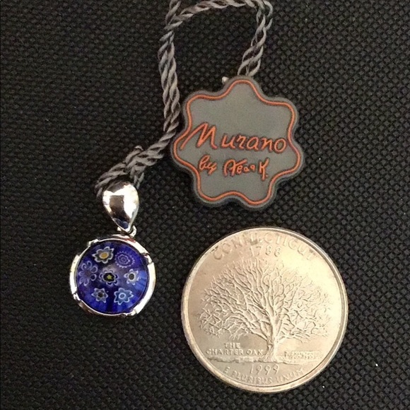 🆕Murano Millefiori Italian glass silver pendant. - Picture 2 of 10
